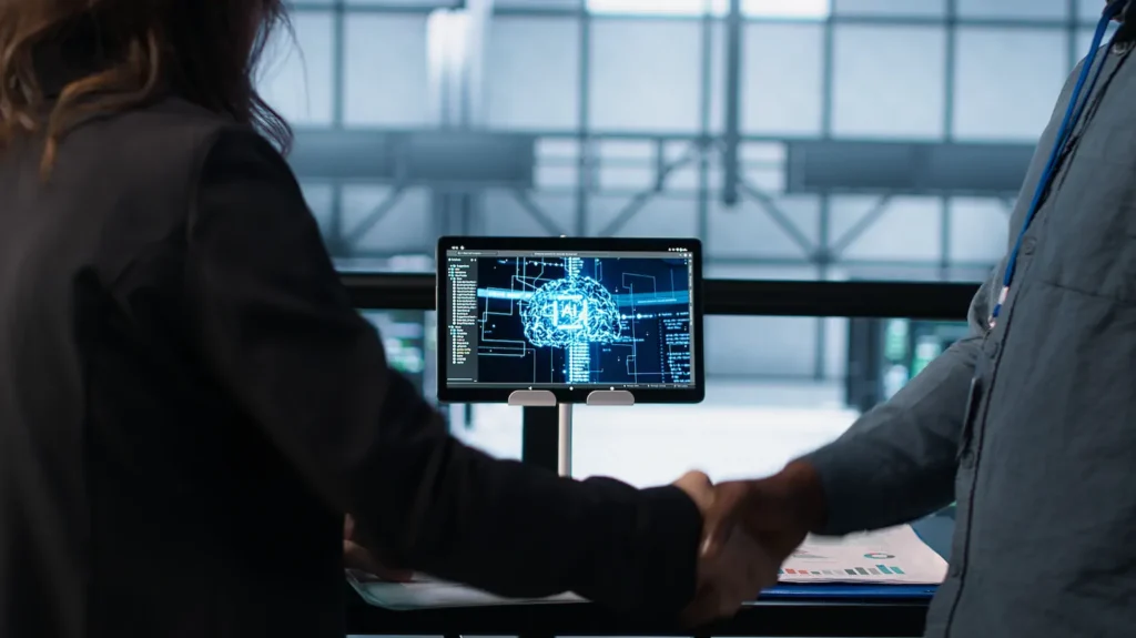 Sistema digital mostrando análisis de datos automatizados en una computadora portátil